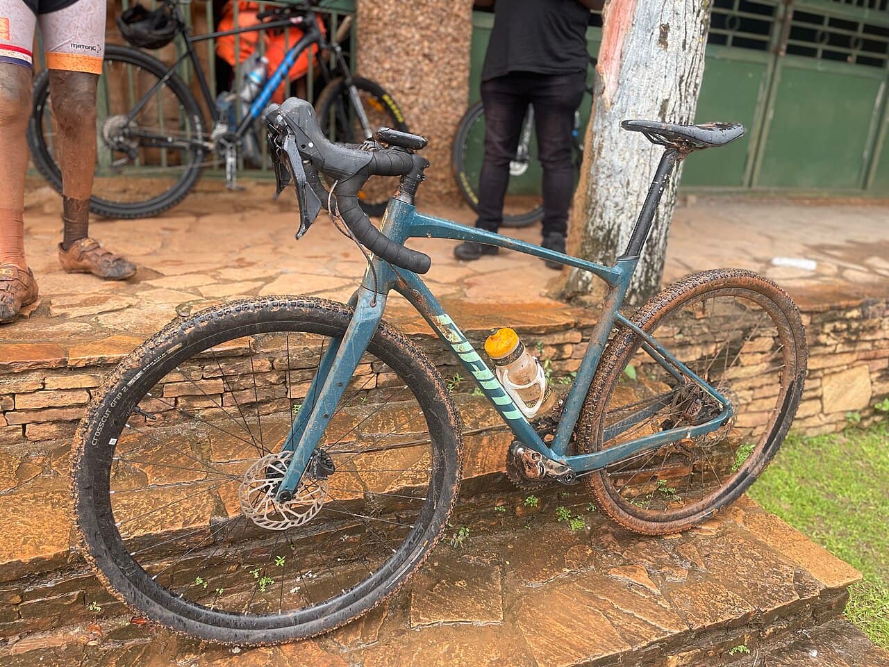 Illustrative photo of a mountain bike after a muddy ride; not a photo of this venue.